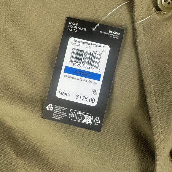 Under Armour Unstoppable Utility Jacket Mens XL Button Down $175 Brown 1390261 - Picture 9 of 12